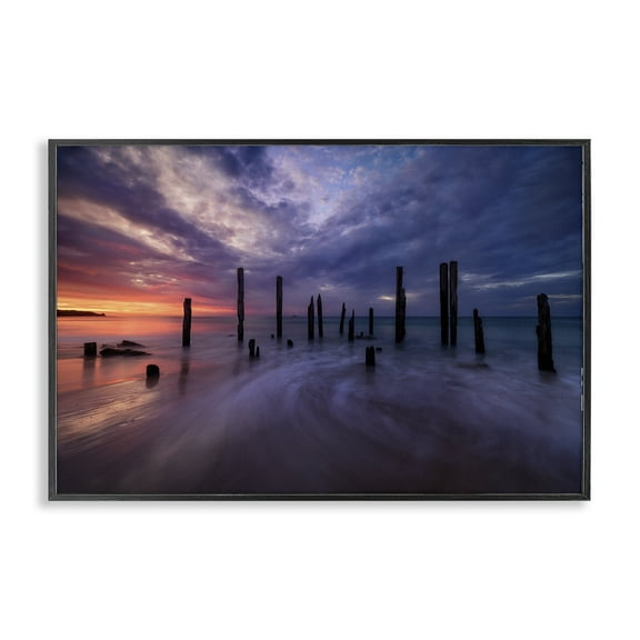 Stupell Industries Port Willunga Landscape Black Framed Giclee Art design by Lincoln Harrison, 12 x 18