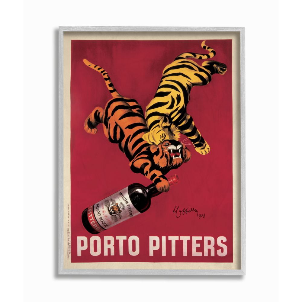 Stupell Industries Porto Pitters Vintage Poster Drink Design Framed Wall Art by Marcello Dudovich