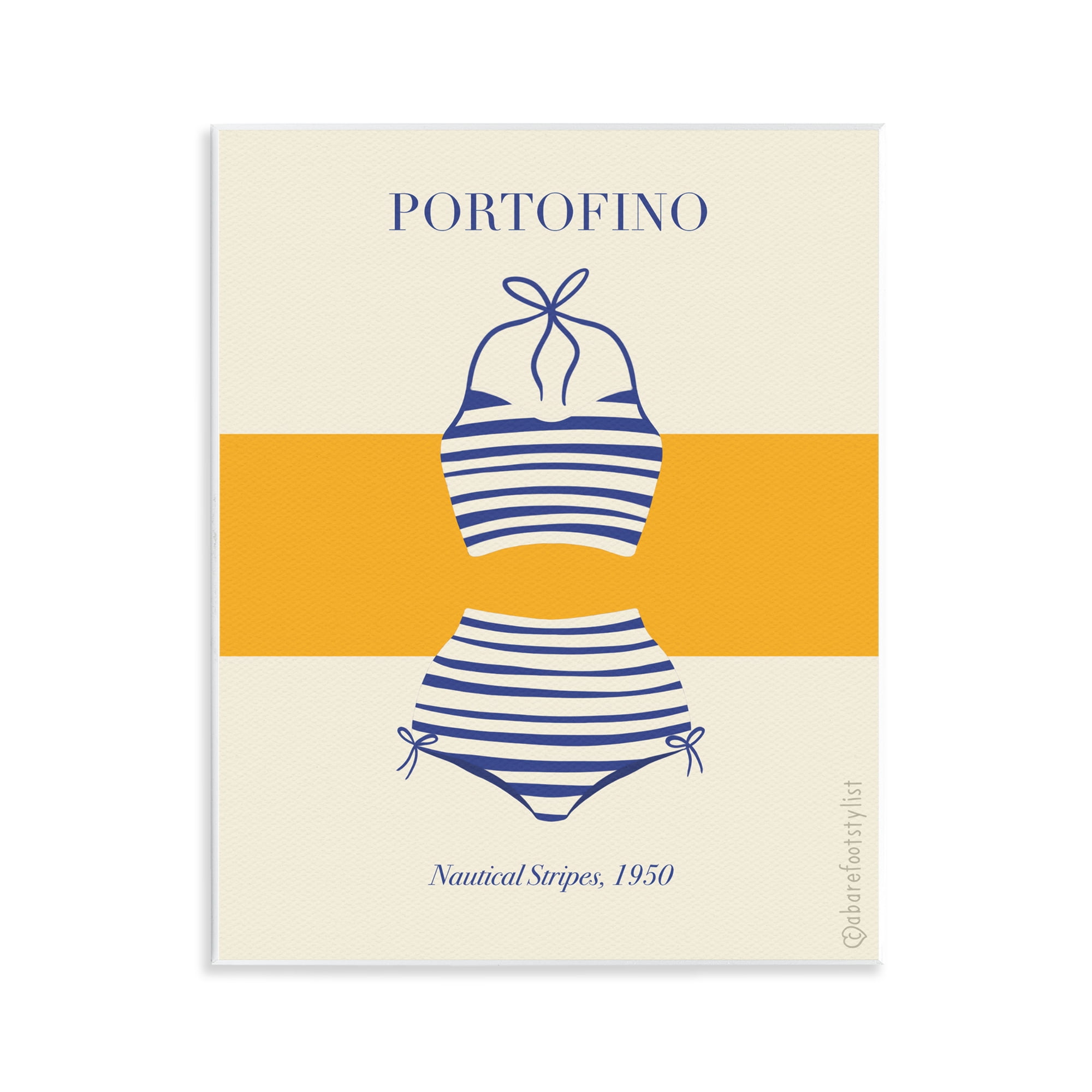 Stupell Industries Portofino Striped Bikini Wall Plaque Art, design by A Barefoot Stylist