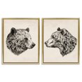thumbnail image 1 of Stupell Industries Portrait Brown Bear Animal Animals Drawing Gold Floater Framed Canvas Art Print Wall Art, 31 x 25, Set of 2, 1 of 10