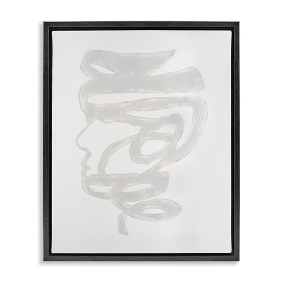 Stupell Industries Portrait Coil Monochrome Black Framed Floater Canvas Wall Art design by Vanna Lam, 21 x 17
