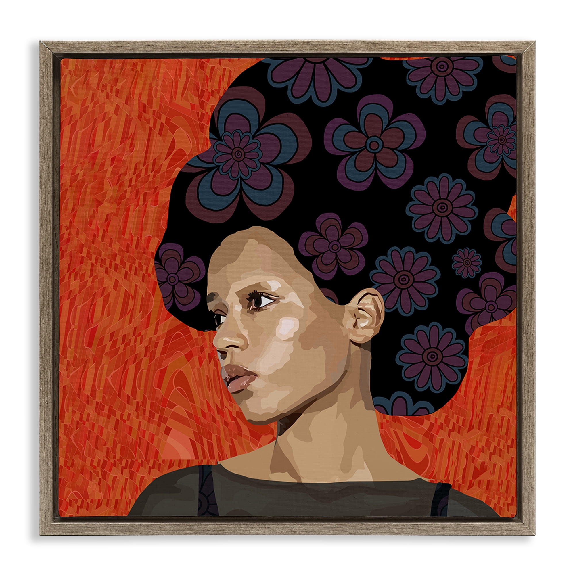 Stupell Industries Portrait Of A Dreamer Brown Framed Floater Canvas Wall Art, design by Lynnda Rakos