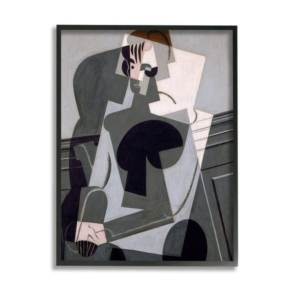 Stupell Industries Portrait de Madame Josette Juan Gris Classic Abstract Painting Painting Black Framed Art Print Wall Art, Design by one1000paintings