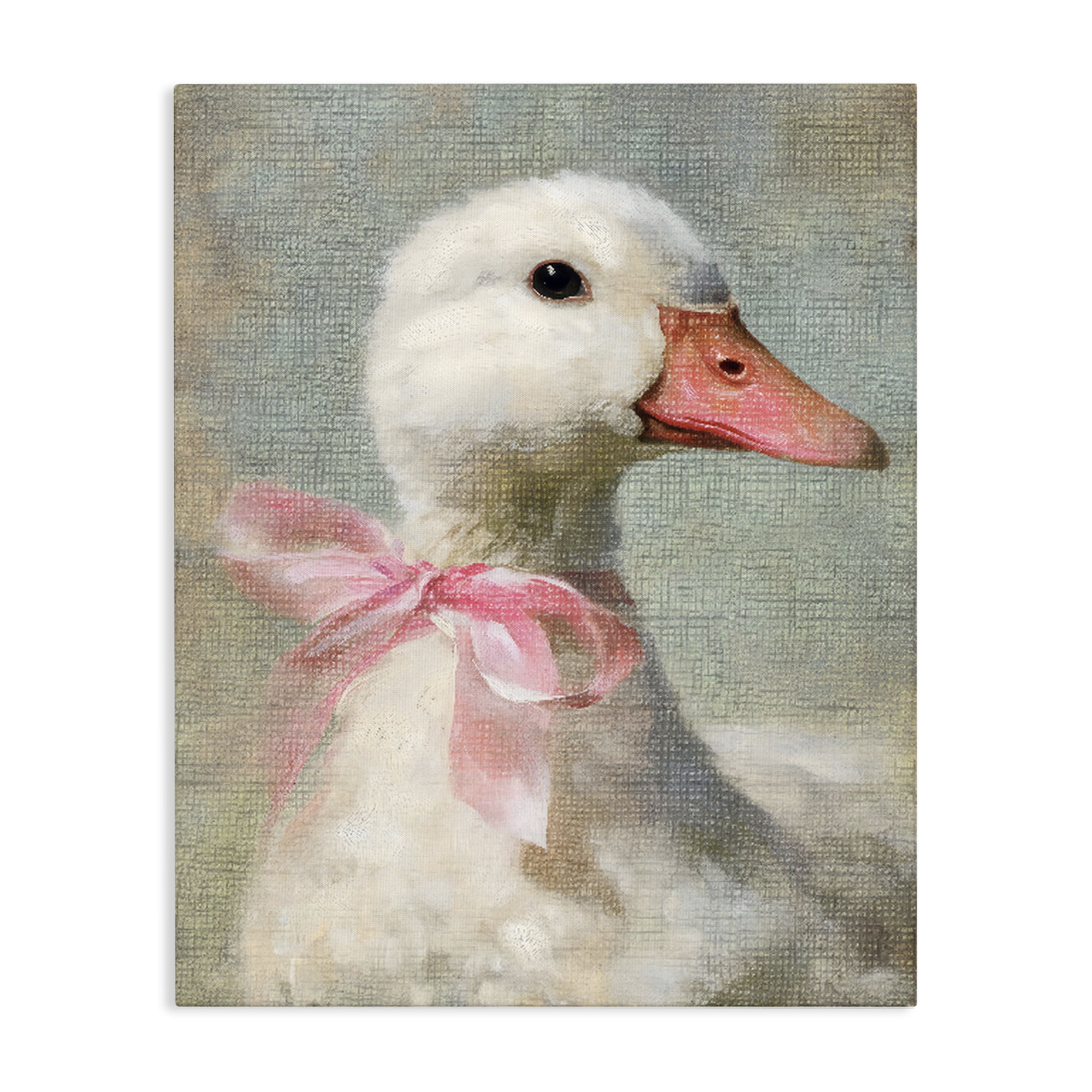 Stupell Industries Portrait of Pink Bow Goose Canvas Wall Art, design by LSR Design Studio