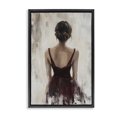 thumbnail image 1 of Stupell Industries Transitional Portrait of Woman in Burgundy Black Floating Frame Canvas Art, 17 x 25, by Petals Prints Design, 1 of 8
