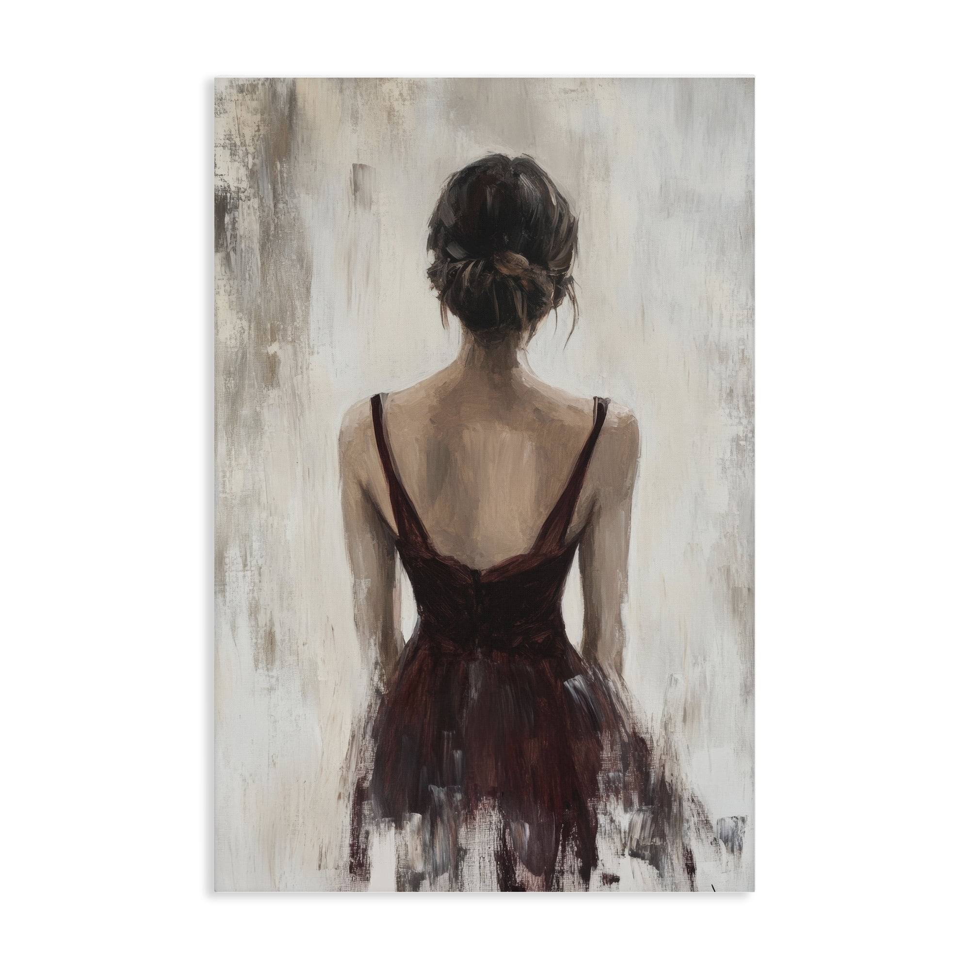 Stupell Industries Portrait of Woman in Burgundy Canvas Wall Art, design by Petal Prints Design