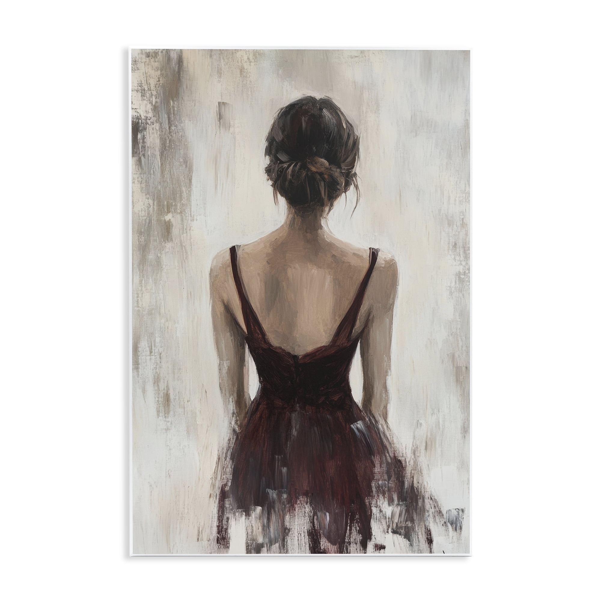 Stupell Industries Portrait of Woman in Burgundy Wall Plaque Art, design by Petal Prints Design