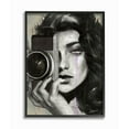 thumbnail image 1 of Stupell Industries Portrait of a Female Photographer Black And White Drawing Framed Wall Art by Ziwei Li, 1 of 1