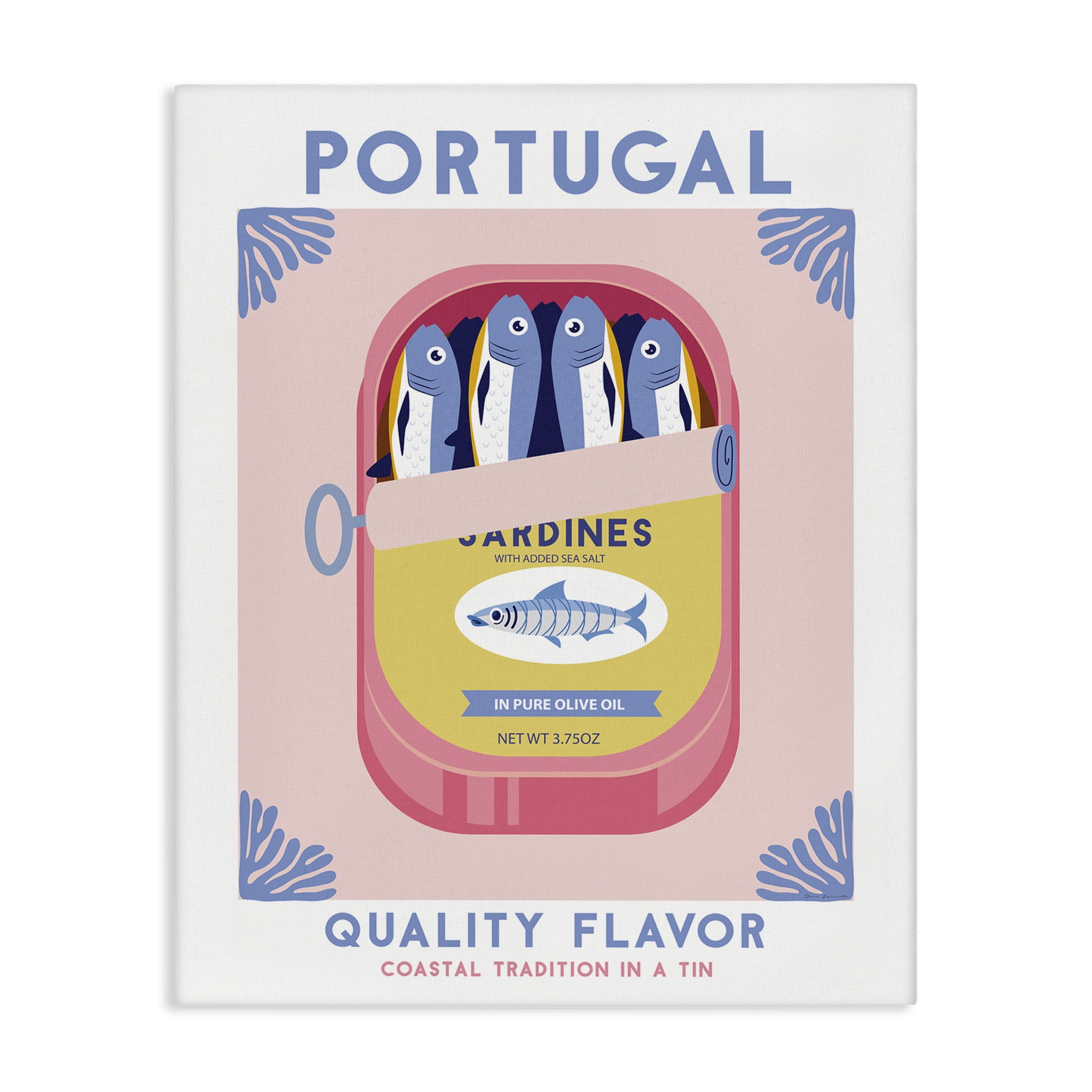Stupell Industries Portugal Sardine Can Food & Beverage Painting Wrapped Canvas Art Print Wall Art, 30 x 40