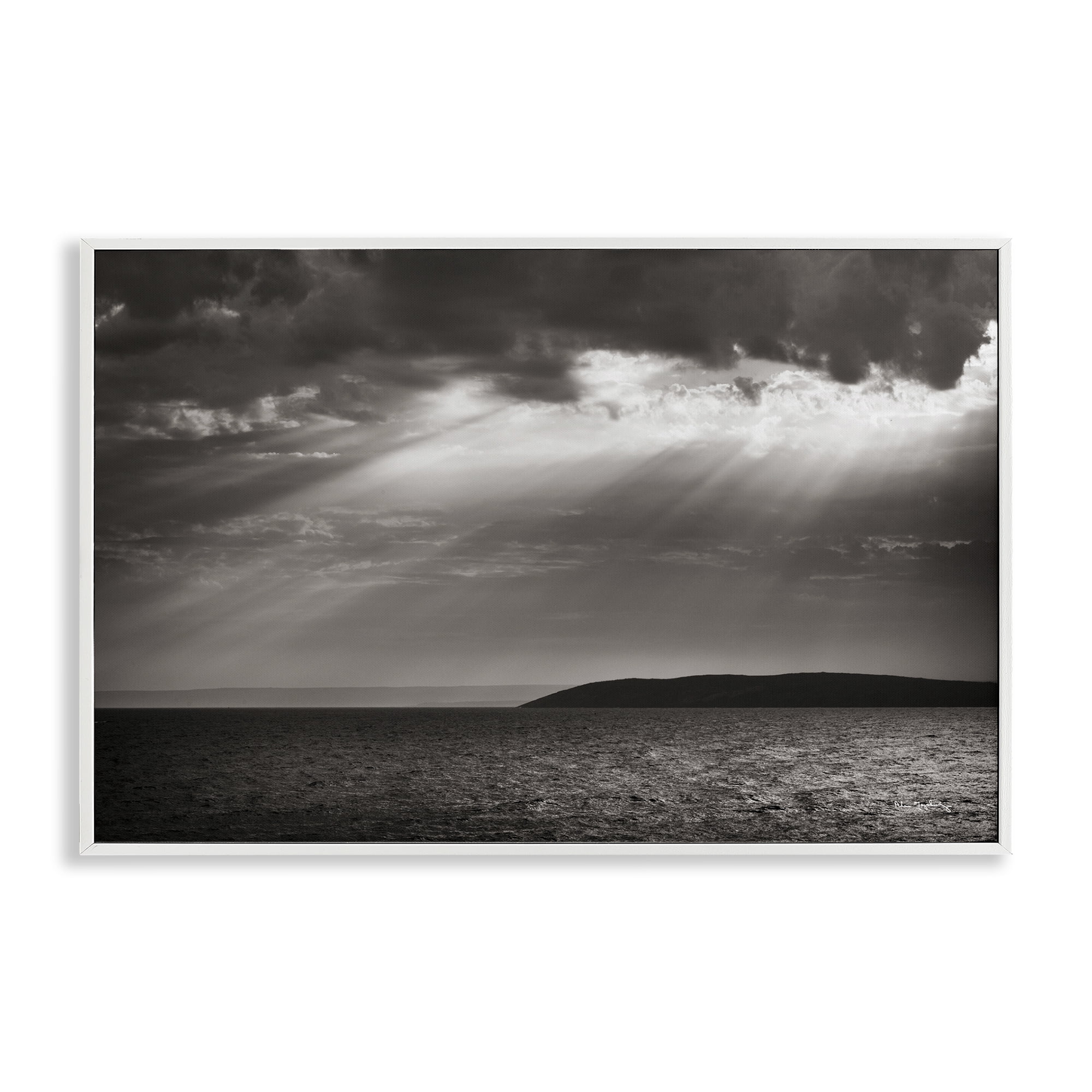 Stupell Industries Portugal Sea Cove Landscape & Nature Photography White Framed Art Print Wall Art, 18 x 12