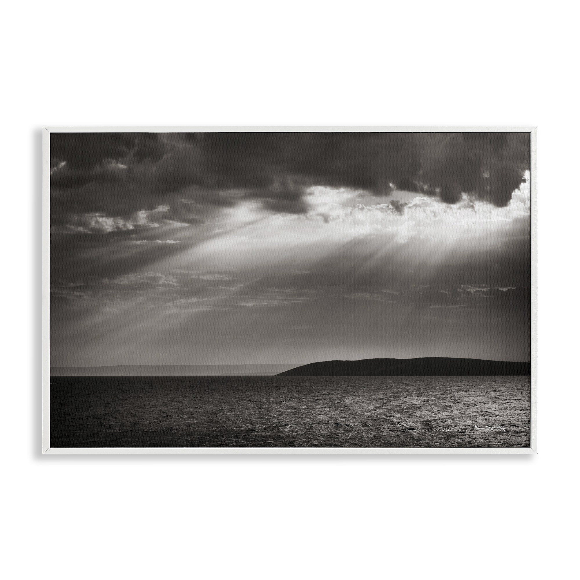 Stupell Industries Portugal Sea Cove Landscape & Nature Photography White Framed Art Print Wall Art, 24 x 16