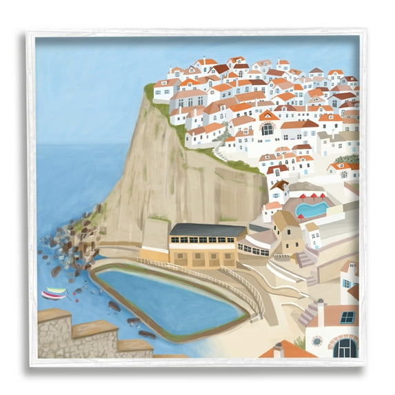 Stupell Industries Portugal Sea Port Coastal City Landscape Illustration, 24 x 24, Designed by Carla Daly