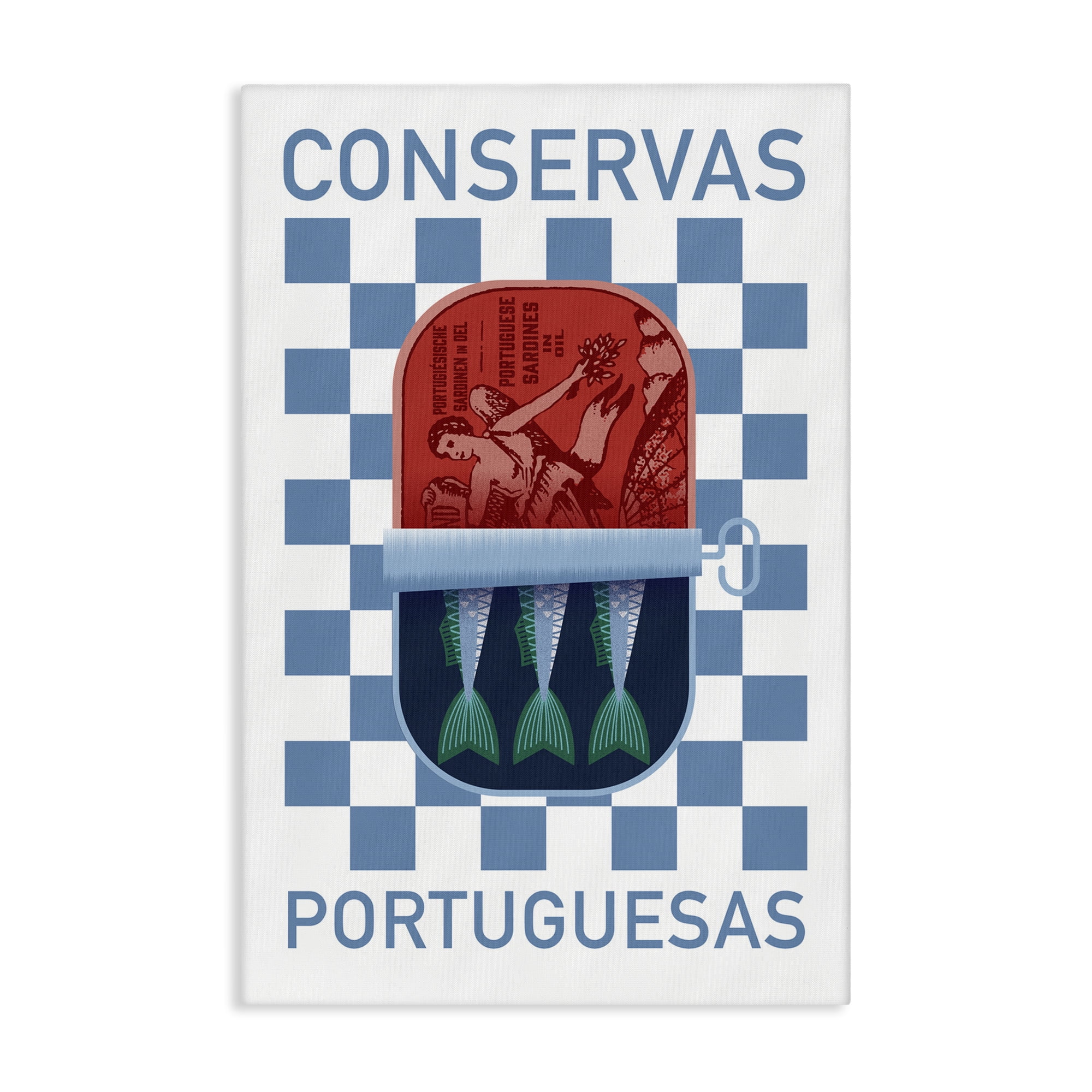 Stupell Industries Portuguese Canned Fish Food & Beverage Painting Gallery Wrapped Canvas Art Print Wall Art, 24 x 36
