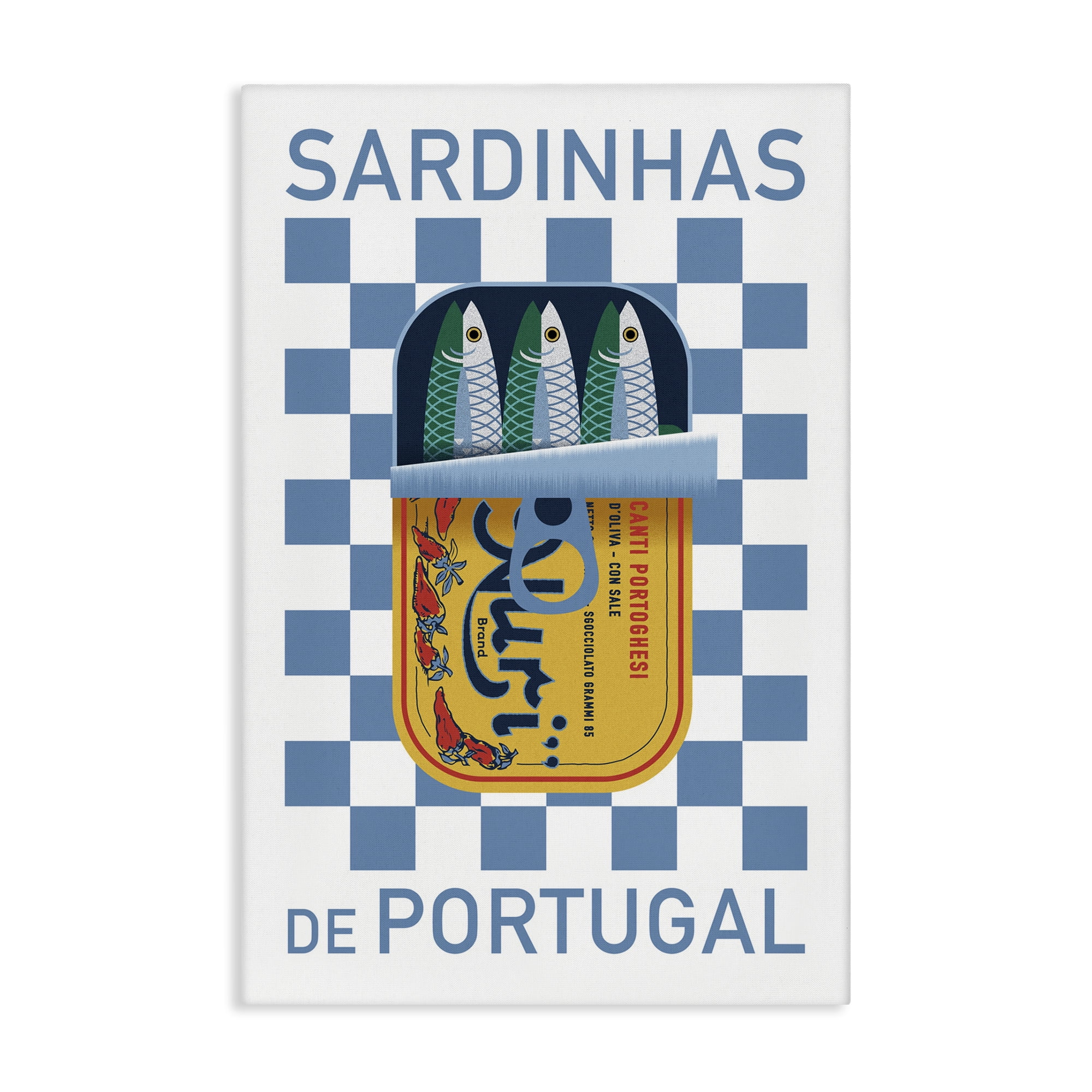 Stupell Industries Portuguese Sardines Can Food & Beverage Painting Gallery Wrapped Canvas Art Print Wall Art, 30 x 45