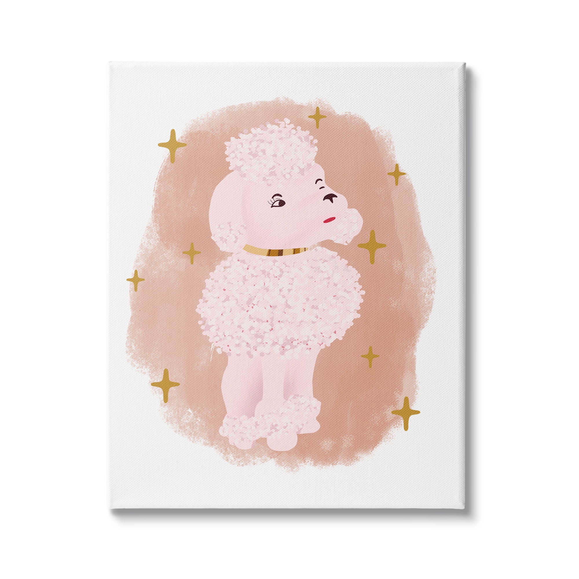 Stupell Industries Posh Pink Poodle Glam Stars Fluffy Pet Dog, 30 x 40, Design by Jen Bucheli