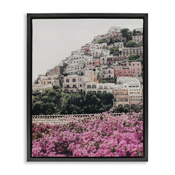 Stupell Industries Positano Town Architecture Cities & Countries Photography Black Floater Framed Canvas Art Print Wall Art, 17 x 21