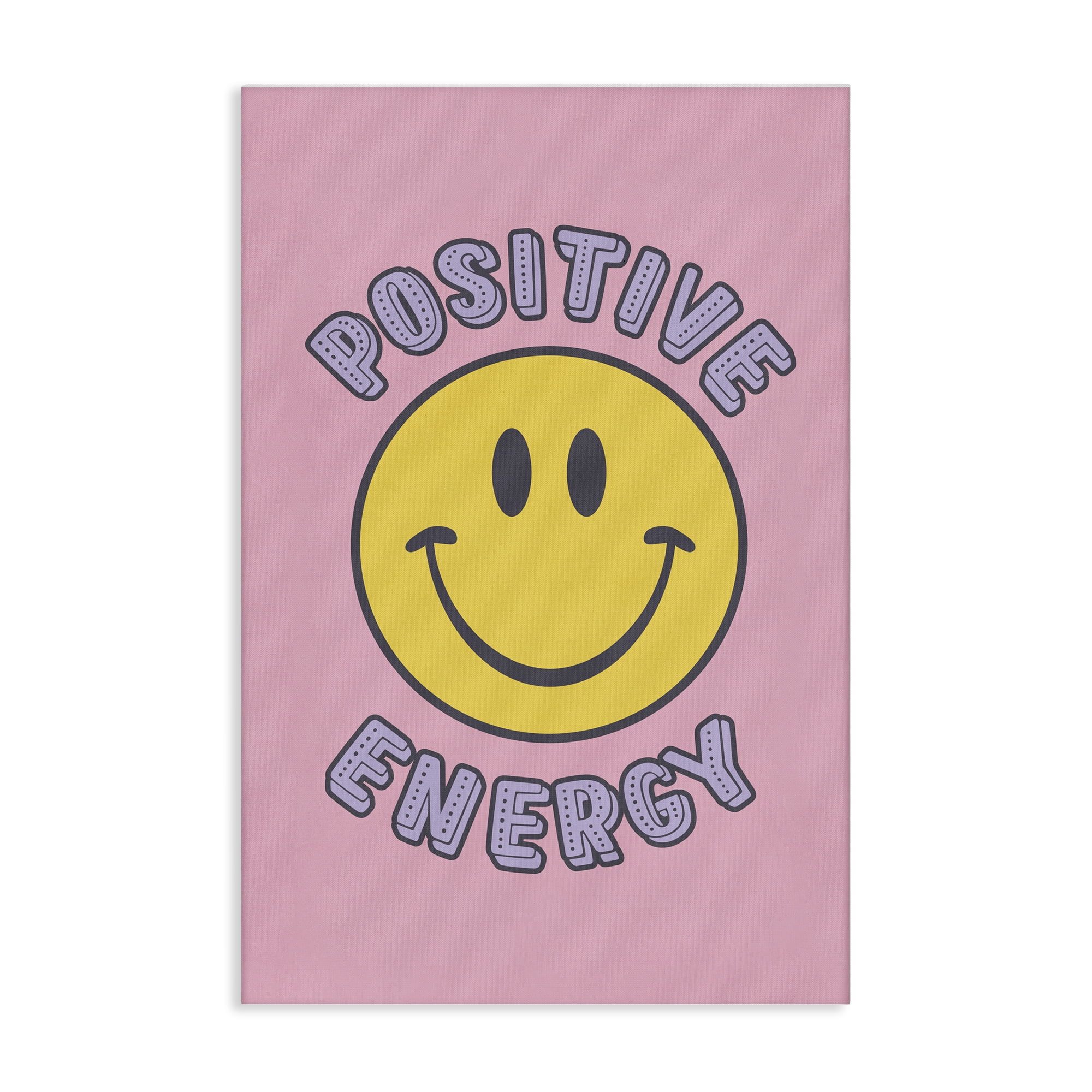 Stupell Industries Positive Energy Smiley Text & Numbers Painting Wrapped Canvas Art Print Wall Art, 16 x 24