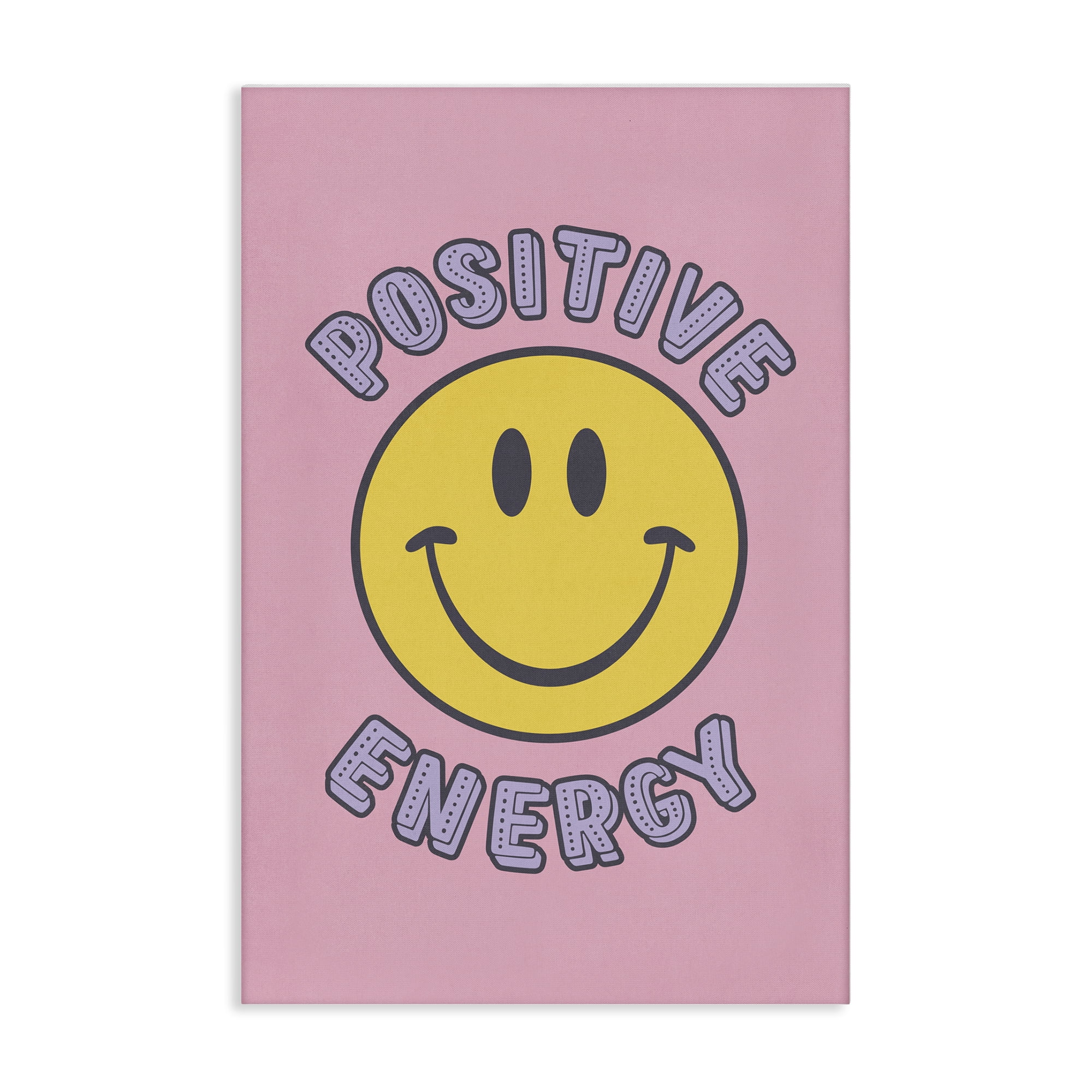 Stupell Industries Positive Energy Smiley Text & Numbers Painting Wrapped Canvas Art Print Wall Art, 20 x 30