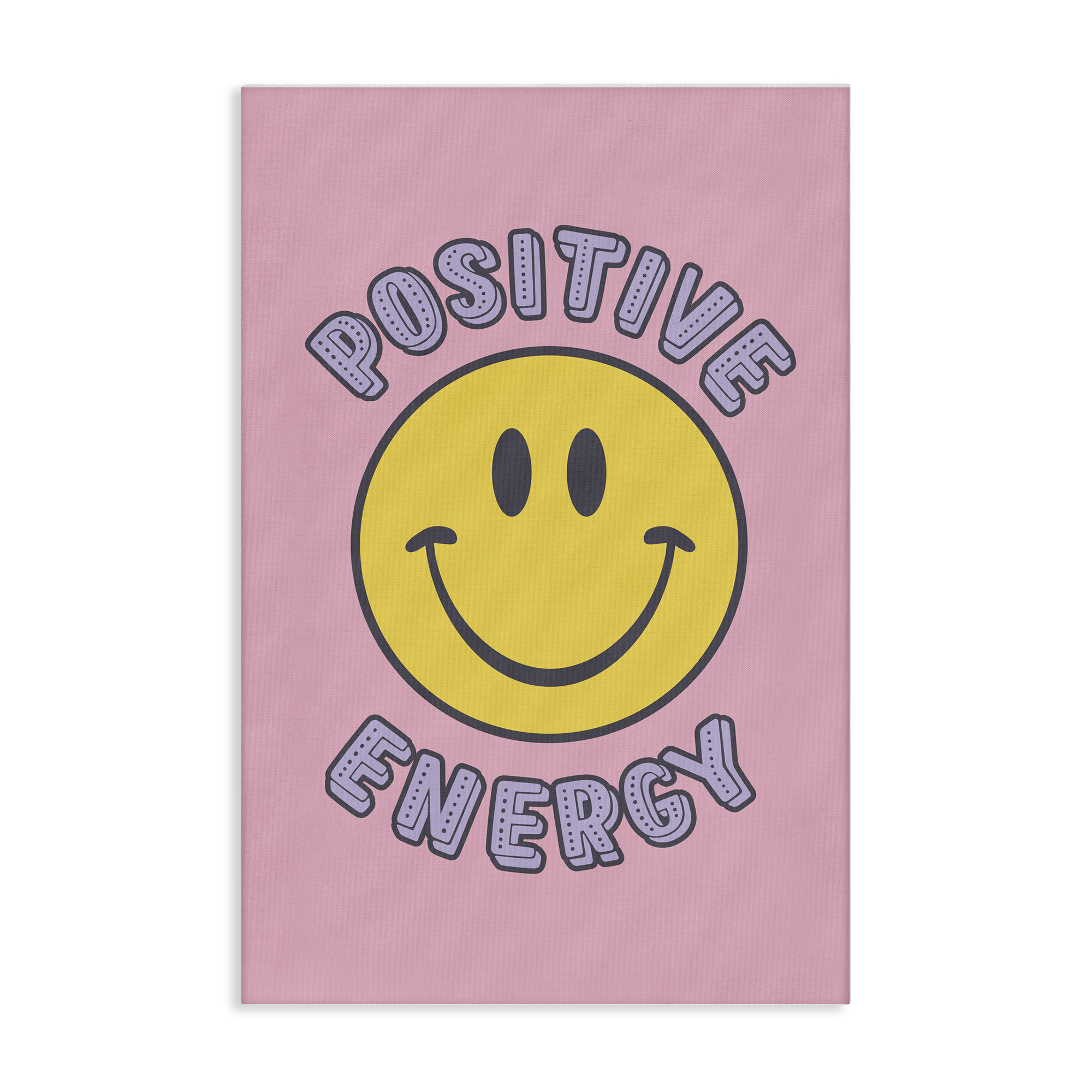 Stupell Industries Positive Energy Smiley Text & Numbers Painting Wrapped Canvas Art Print Wall Art, 30 x 45