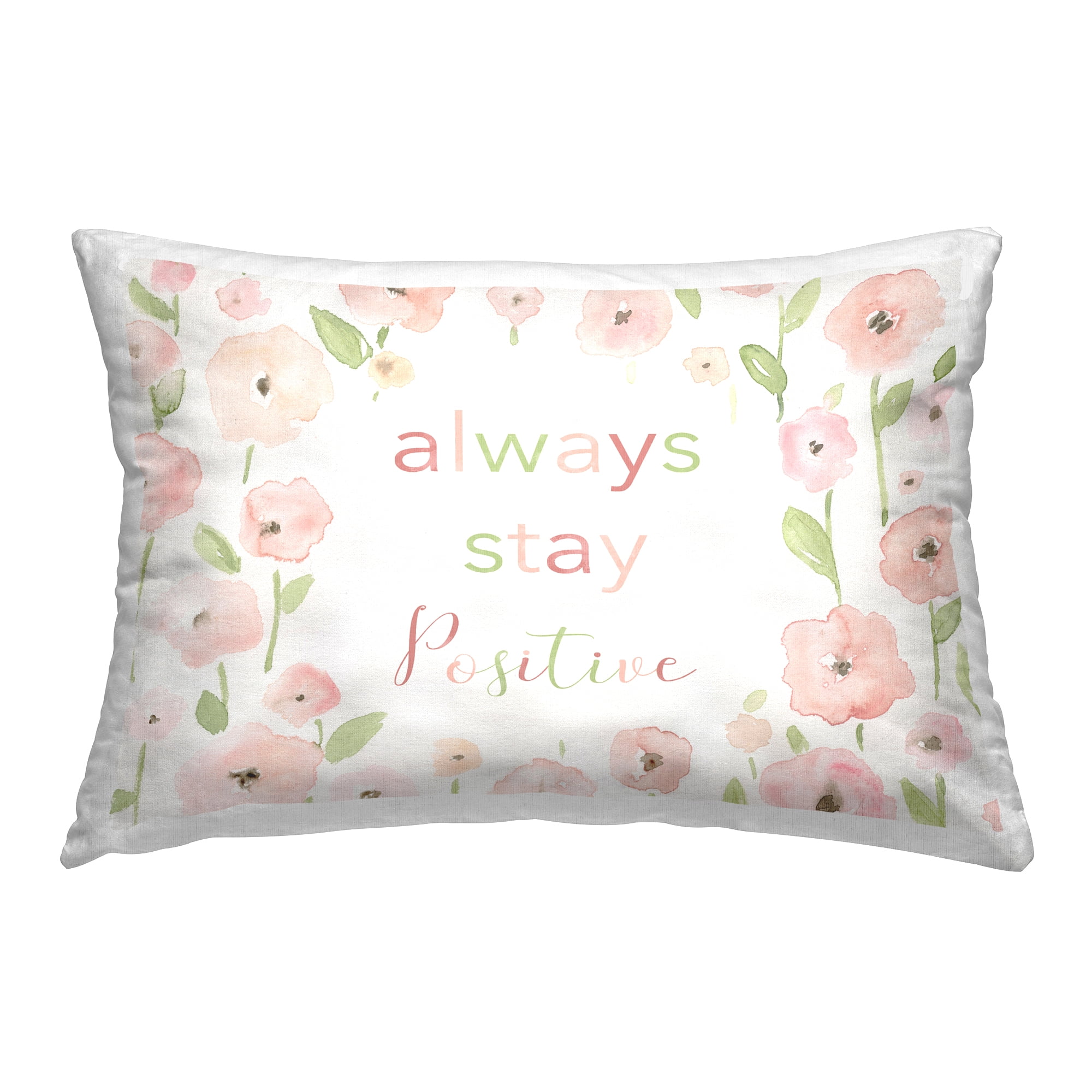 Stupell Industries Positive Phrase Pink Meadow Decorative Printed Throw Pillow Design by Carol Robinson.
