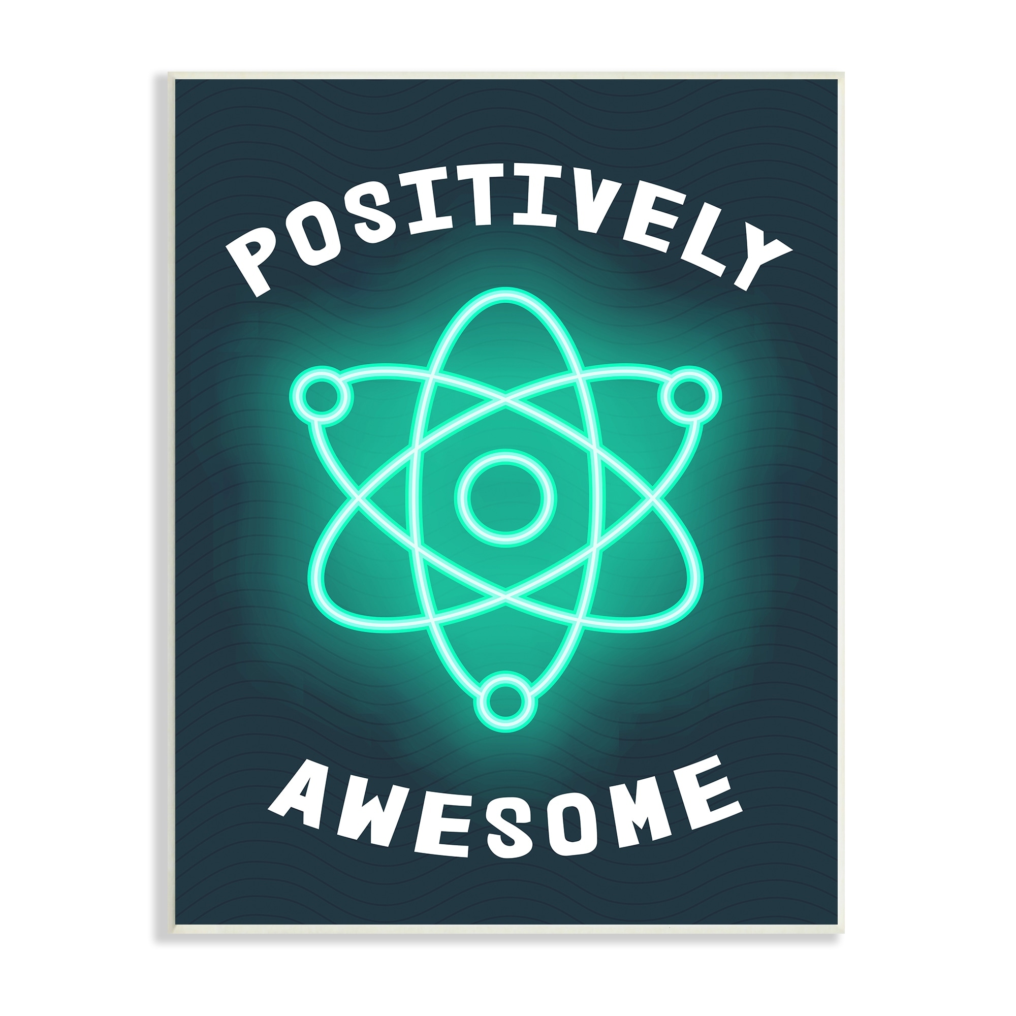 Stupell Industries Positively Awesome Phrase Science Atom Pun Children's Humor, 13 x 19, Design by Daphne Polselli