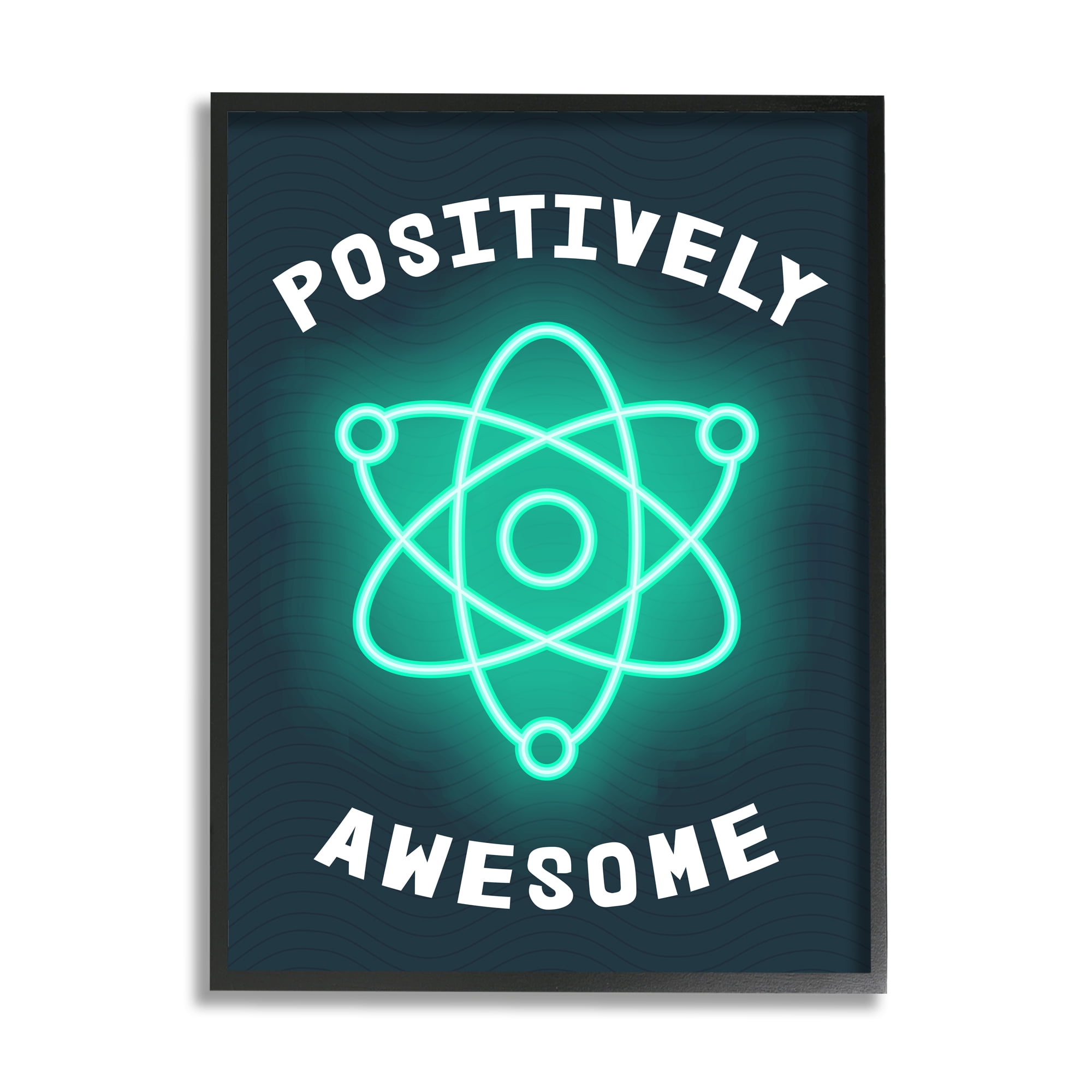 Stupell Industries Positively Awesome Phrase Science Atom Pun Children's Humor, 16 x 20, Design by Daphne Polselli
