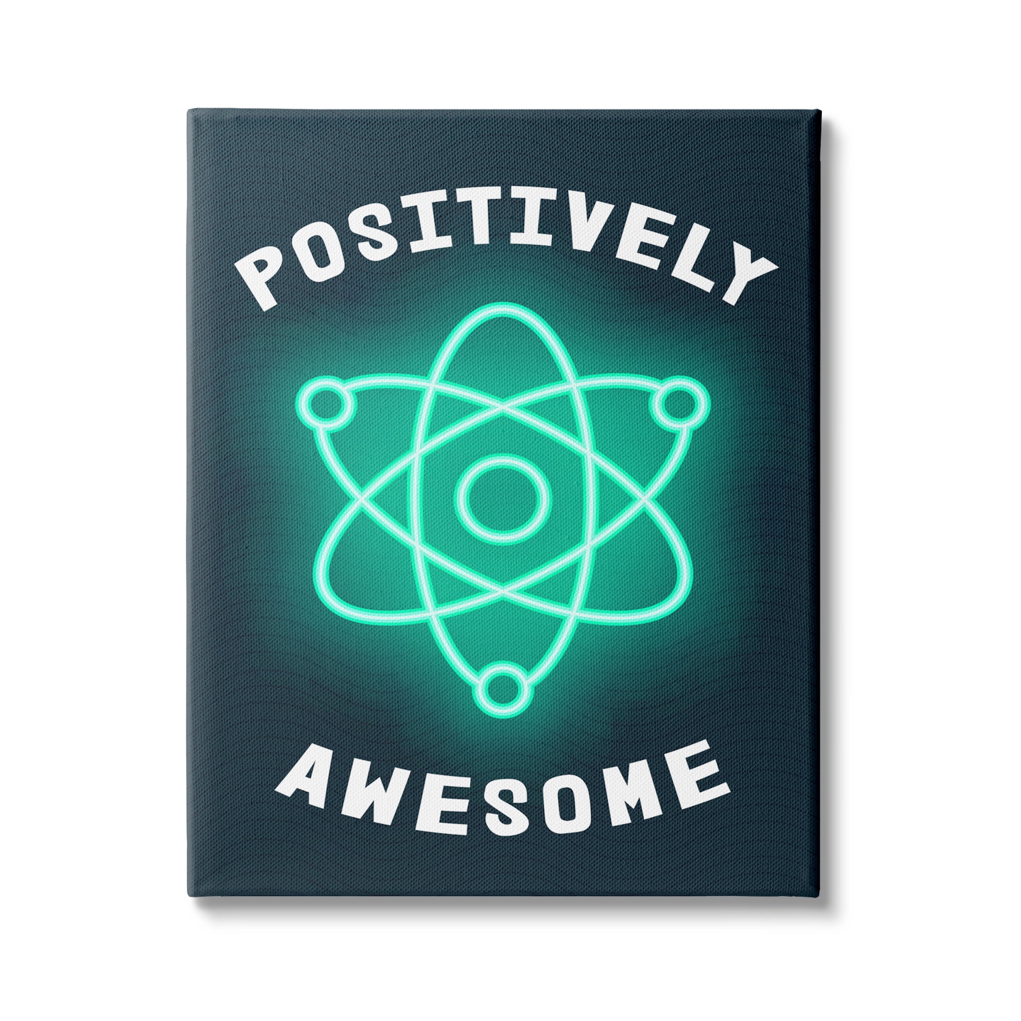 Stupell Industries Positively Awesome Phrase Science Atom Pun Children's Humor, 36 x 48, Design by Daphne Polselli