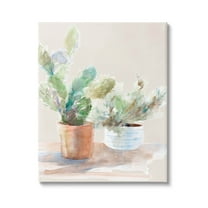 Stupell Industries Potted Cactus Plants Watercolor Painting Gallery Wrapped Canvas Print Wall Art, Design by Lanie Loreth