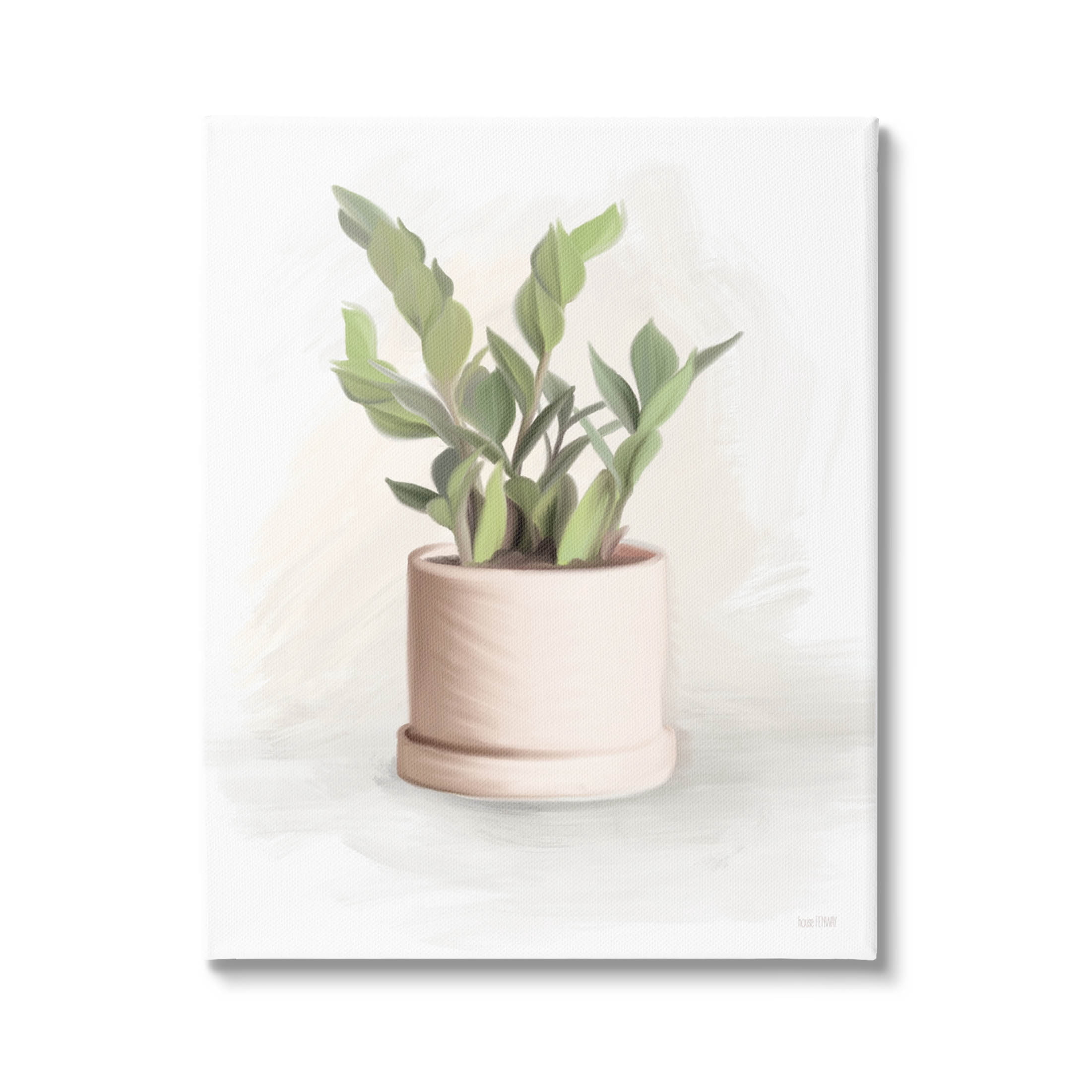 Stupell Industries Potted Herb Plant Minimal Gardening Graphic Art Gallery Wrapped Canvas Print Wall Art, Design by House Fenway