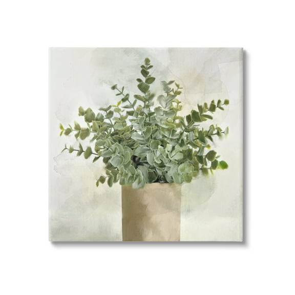 Stupell Industries Potted Herbal Plant Vase Dense Green Leaves Painting Gallery Wrapped Canvas Print Wall Art, Design by Kim Allen