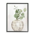 thumbnail image 1 of Stupell Industries Potted Herbal Plants Round Leaves Patterned Vase Painting Black Framed Art Print Wall Art, Design by Kim Allen, 1 of 5