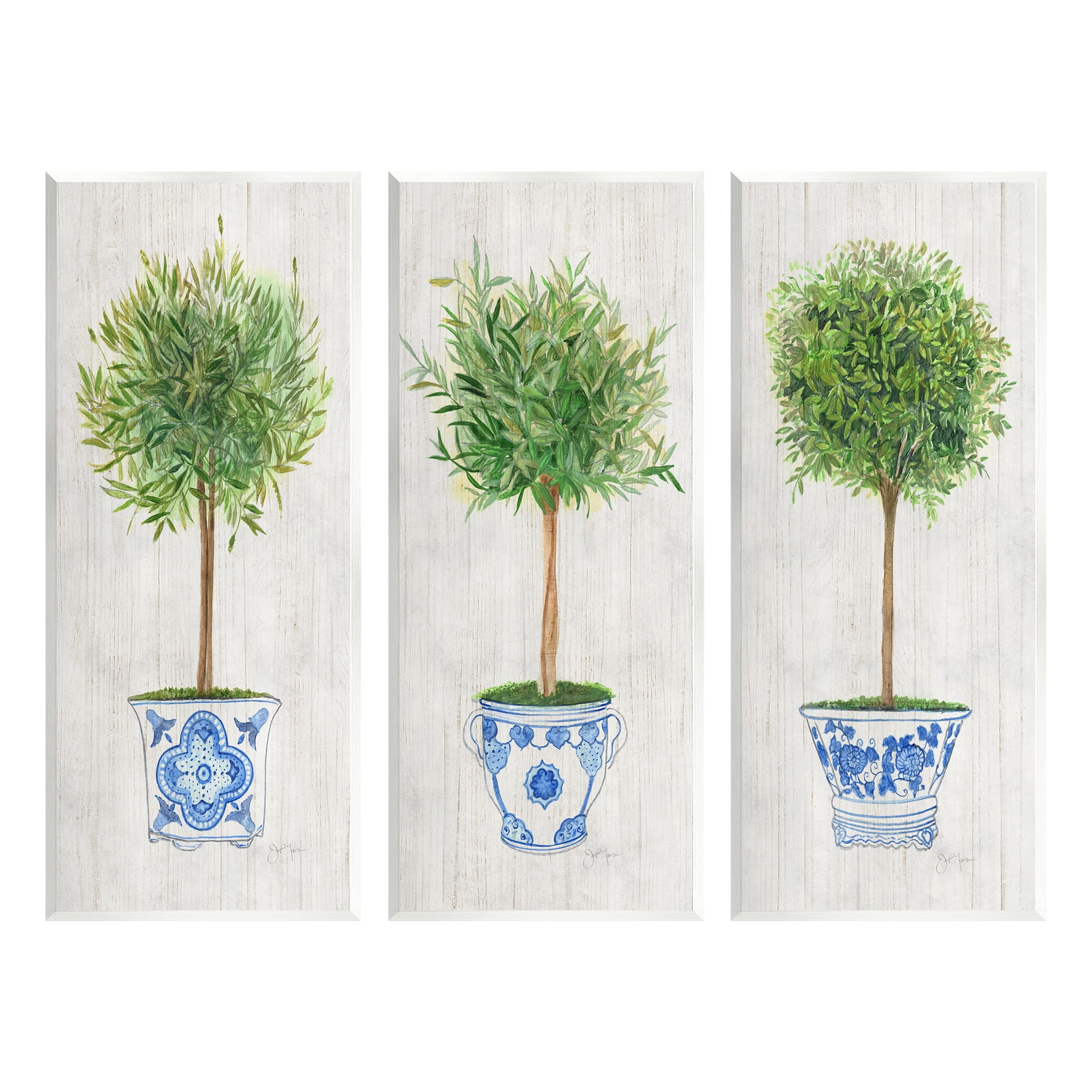 Stupell Industries Potted House Plant Tree Gardening Planter Vase Graphic Art Unframed Art Print Wall Art, Set of 3, Design by Tava Studios