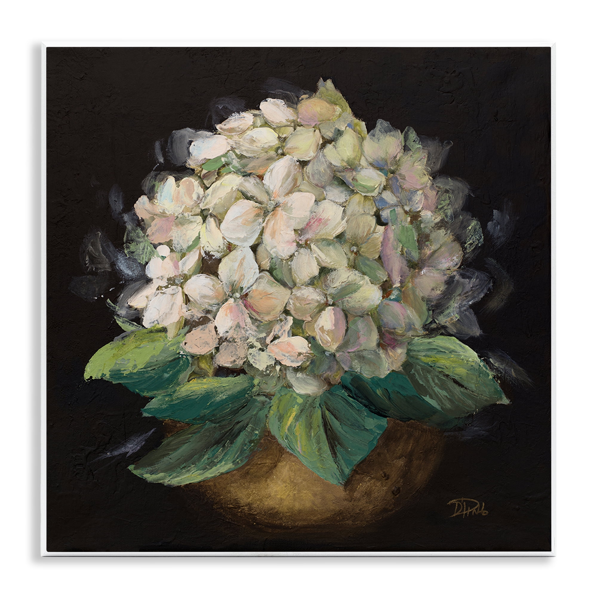 Stupell Industries Potted Hydrangea Plant Plants & Flowers Painting Unframed Art Print Wall Art, 12 x 12