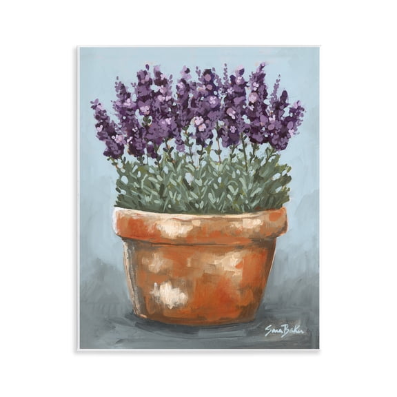 Stupell Industries Potted Lavender Herbs Floral Painting Unframed Art Print Wall Art, 11 x 14