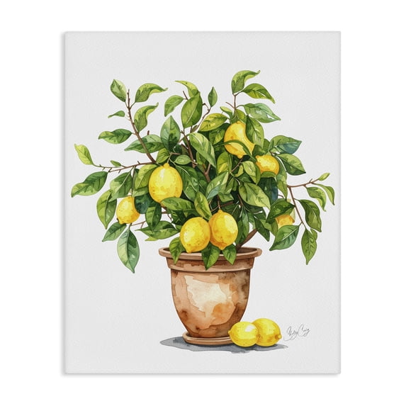 Stupell Industries Tropical Potted Lemon Tree Canvas Art, 16 x 20, by Shelly Craig