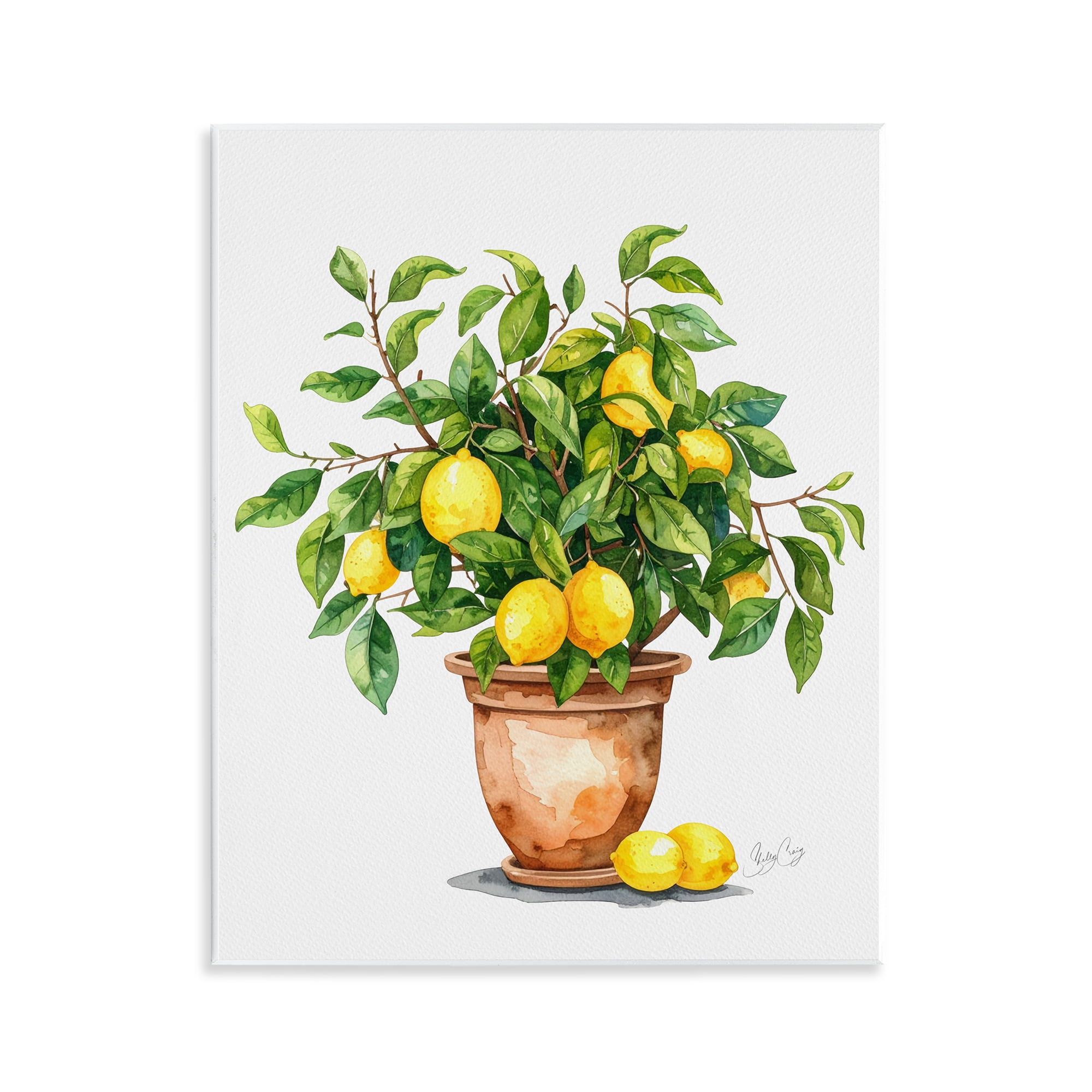 Stupell Industries Potted Lemon Tree Wall Plaque Art, design by Shelly Craig