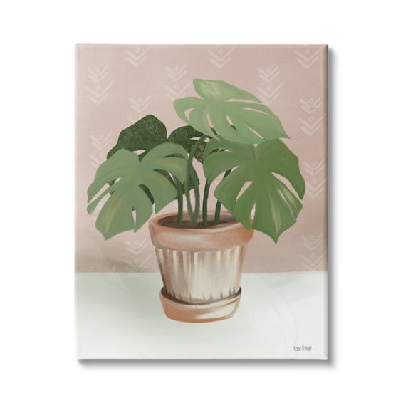 Stupell Industries Potted Monstera Plant Pink Room Still Life, 30 x 40, Design by House Fenway