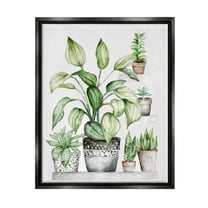 Stupell Industries Potted Plant Garden Botanicals Botanical & Floral Painting Black Floater Framed Art Print Wall Art
