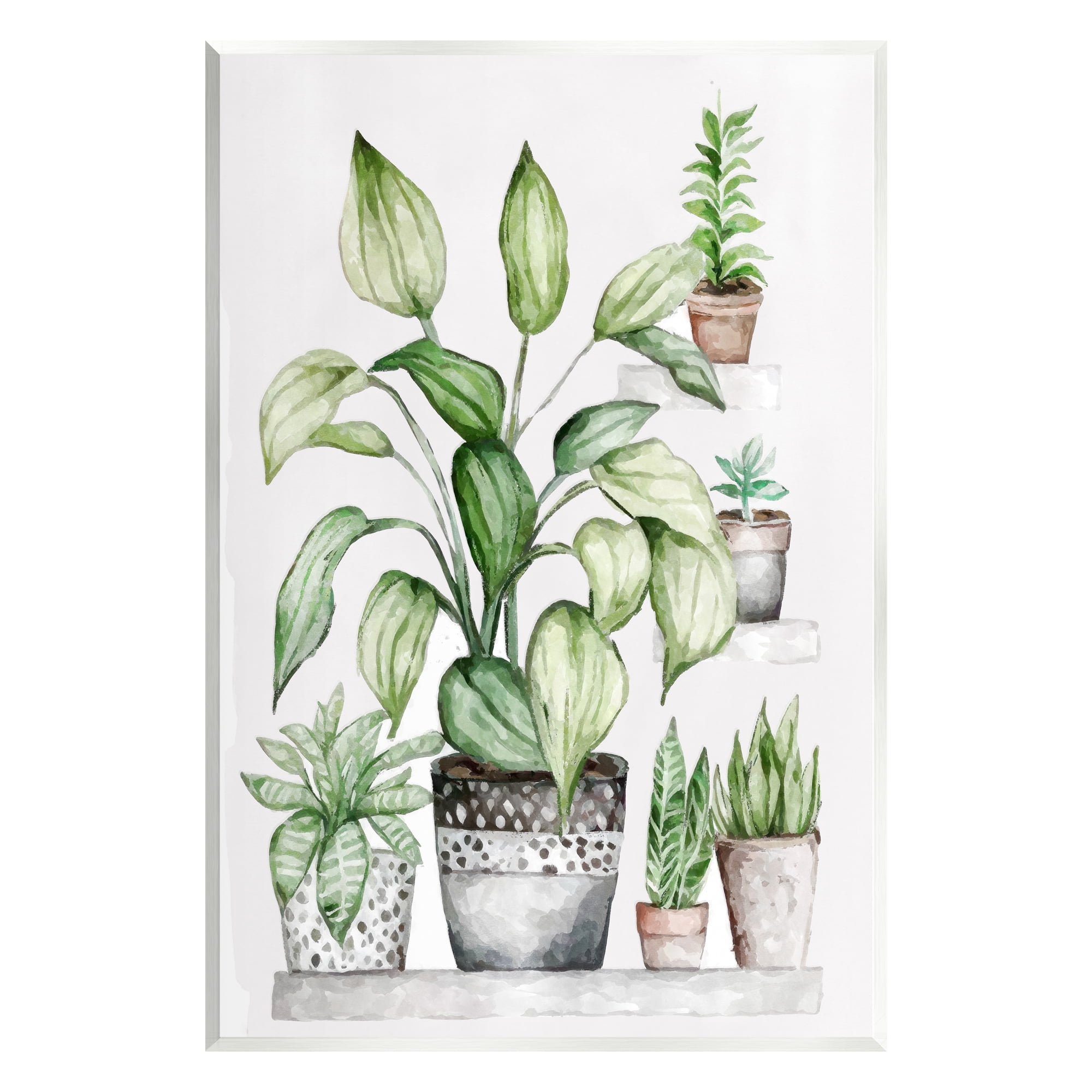 Stupell Industries Potted Plant Garden Botanicals Botanical & Floral Painting Unframed Art Print Wall Art