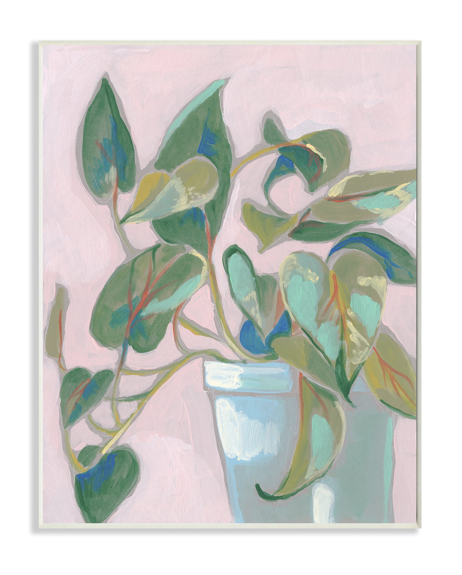 Stupell Industries Potted Plant Green Pink Painting Unframed Art Print Wall Art, 10x15, by Jennifer Goldberger