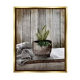 thumbnail image 1 of Stupell Industries Potted Plant Still Life Botanical & Floral Painting Gold Floater Framed Canvas Art Print Wall Art, 17 x 21, 1 of 10