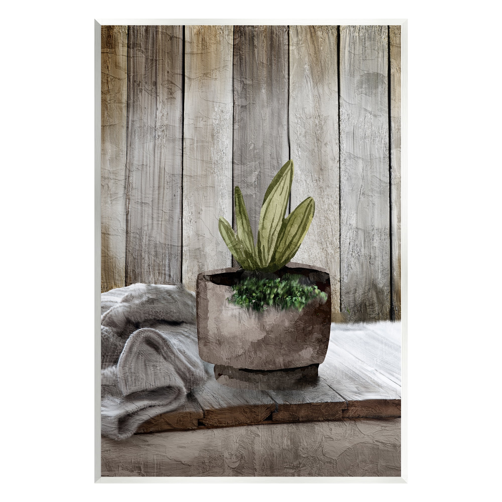 Stupell Industries Potted Plant Still Life Botanical & Floral Painting Unframed Art Print Wall Art, 10 x 15