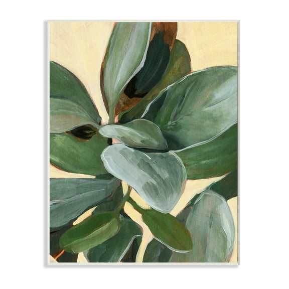 Stupell Industries Potted Plant Study Full Green Leaves Wall Plaque, 10 x 15, Design by Annie Warren