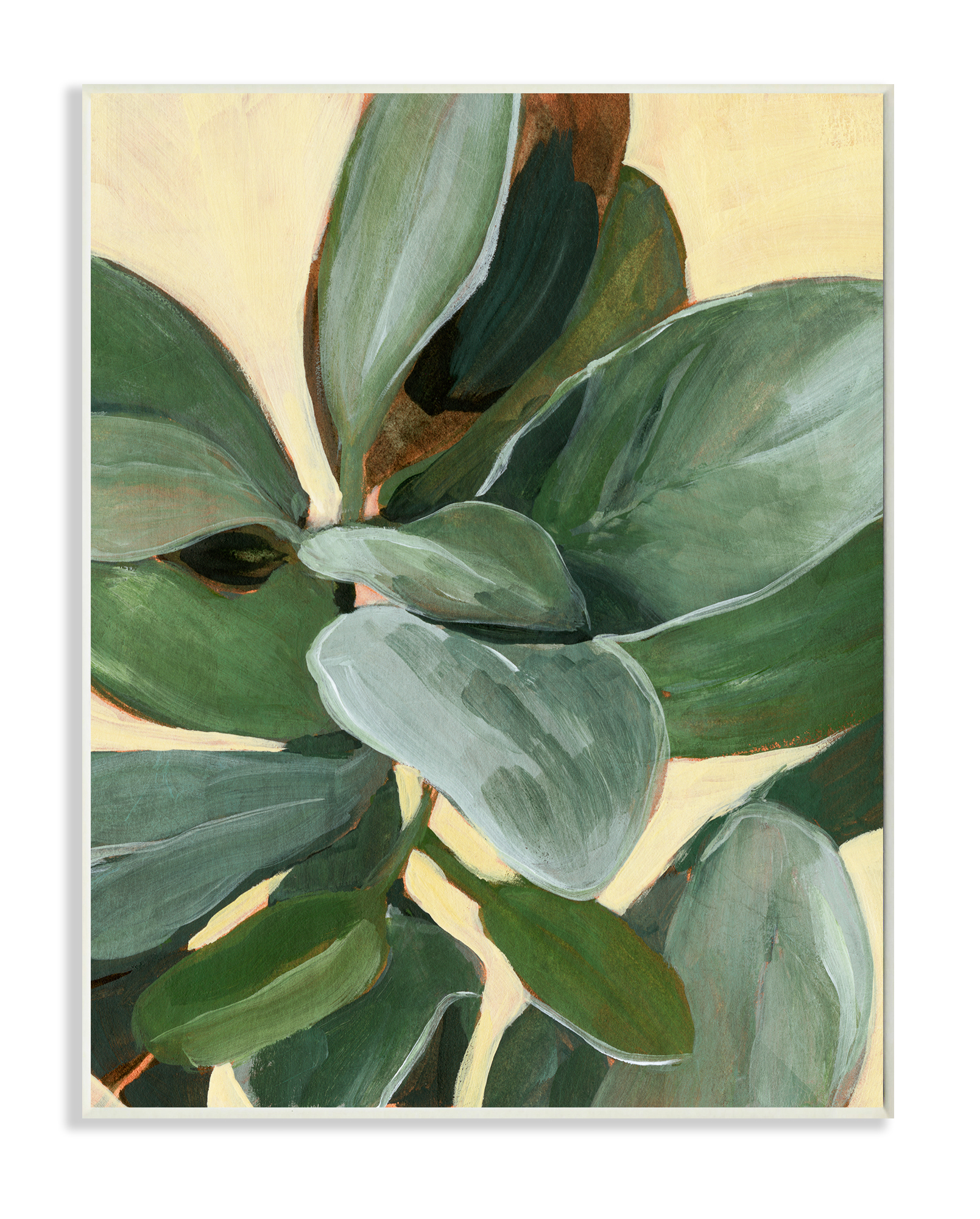 Stupell Industries Potted Plant Study Full Green Leaves Wall Plaque, 13 x 19, Design by Annie Warren