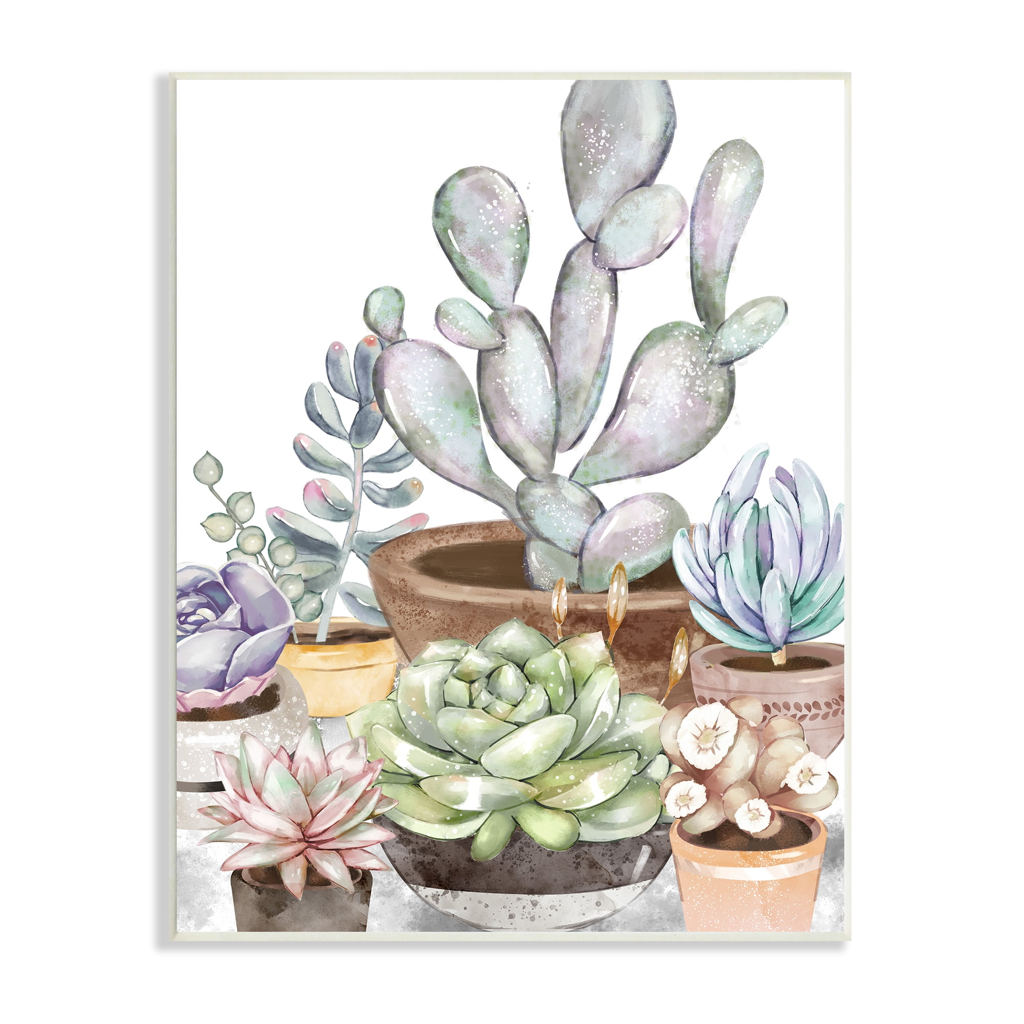 Stupell Industries Potted Succulent Modern Living Room Still life Plants, 10 x 15, Design by Ziwei Li