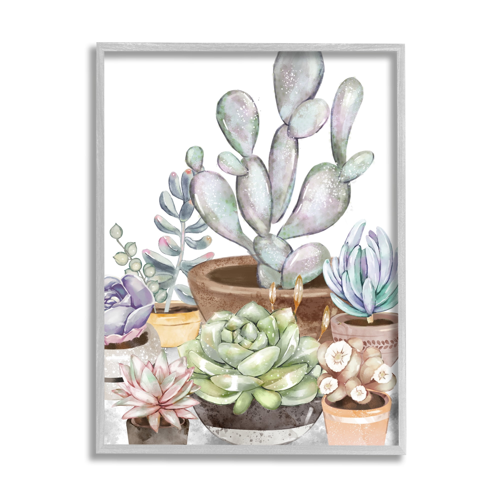 Stupell Industries Potted Succulent Modern Living Room Still life Plants, 11 x 14, Design by Ziwei Li