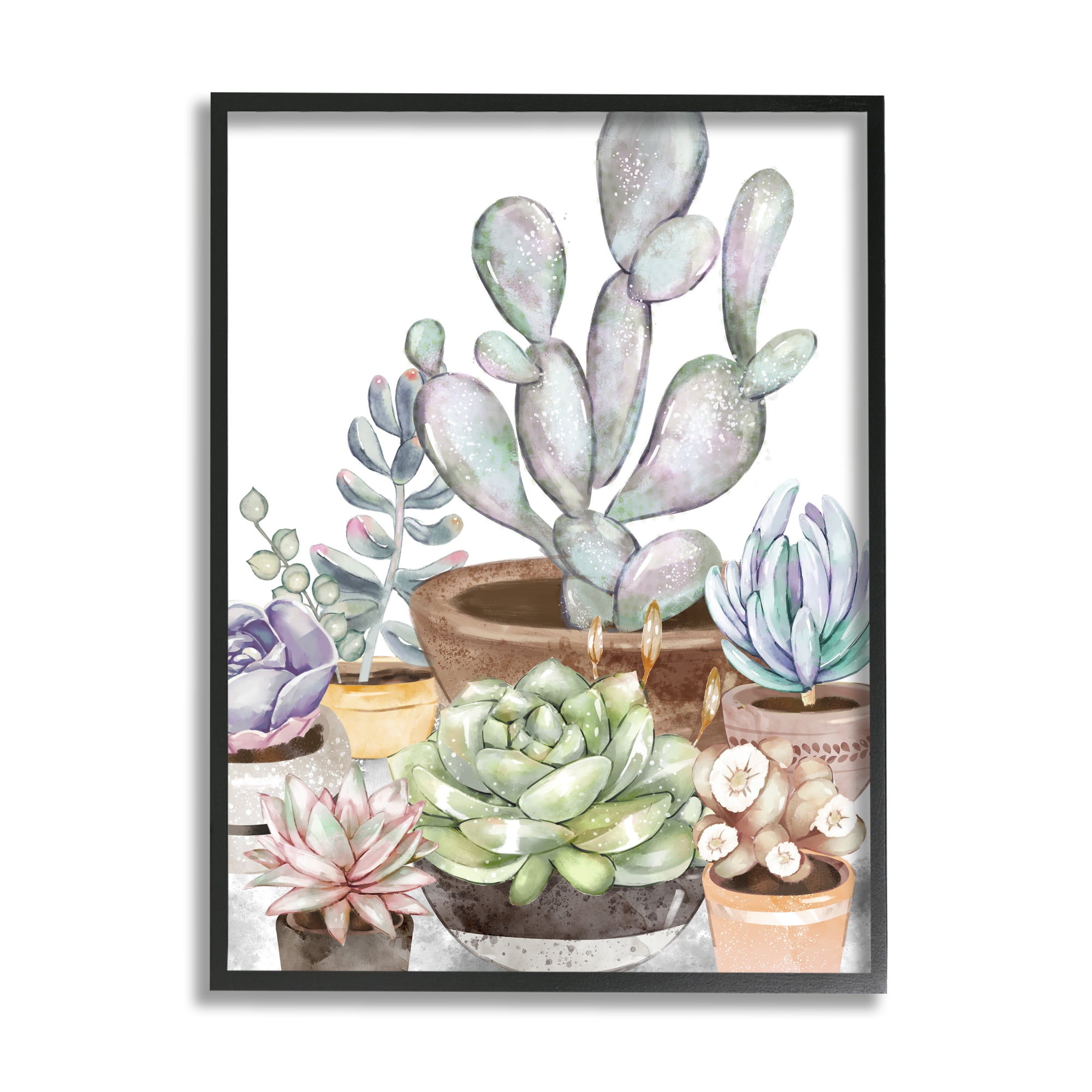 Stupell Industries Potted Succulent Modern Living Room Still life Plants, 16 x 20, Design by Ziwei Li