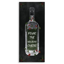 Stupell Industries Pour Holiday Cheer Bottle Holiday Painting Gallery Wrapped Canvas Art Prints Wall Art, 10 x 24