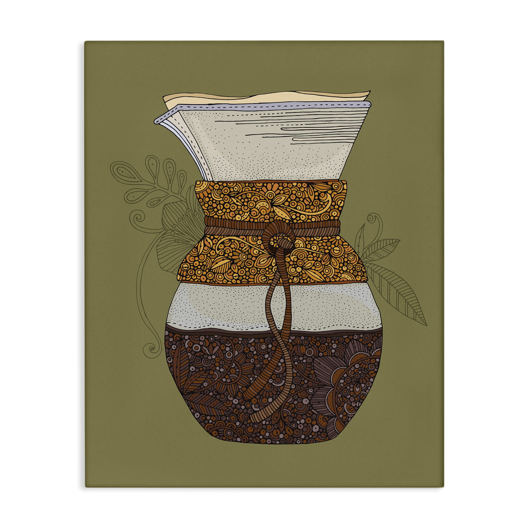 Stupell Industries Pour Over Coffee Maker Food & Beverage Painting Gallery Wrapped Canvas Art Print Wall Art, 36 x 48