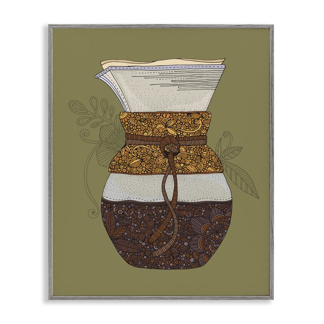 Stupell Industries Pour Over Coffee Maker Food & Beverage Painting Gray